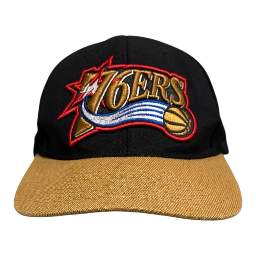 Philadelphia 76ers Hat Cap Snap Back Mens Black NBA Basketball Mitchell & Ness